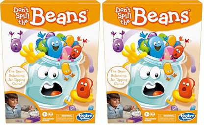 Hasbro Gaming Don't Spill The Beans Game for Kids, Easy & Fun Balancing Game for Children Ages 3 and Up, Easter Gifts - Boys and Girls, Preschool Games - 2 Players, Kids Board Games (Pack of 2) - size: 7.875 x 2.5 x 10.5 inches (Pack of 2)