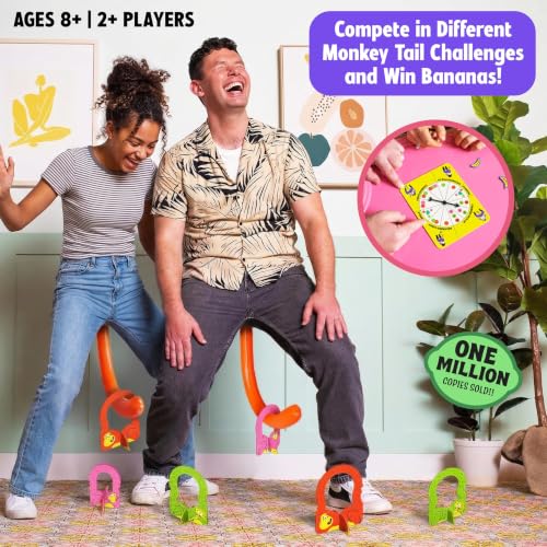 MCMILLER ENTERTAINMENT It’s Bananas – The Hilarious Monkey Tail Party Game for Adults & Families | Funny Indoor & Outdoor Game for Bachelorette Parties, Summer Parties, BBQs, Birthdays & Game Nights