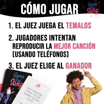 Una Canción Que - Game That Song Spanish Edition Music Party Game | Compete to Play the Best Song For Adults & Families, Card Game, Game Night - style: Spanish Edition