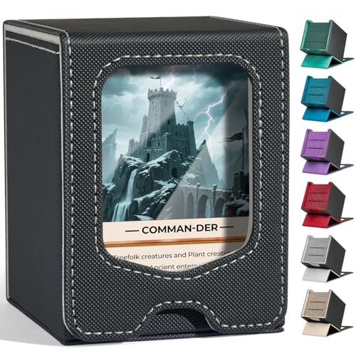 Fabmaker Deck Box Compatible with MTG Commander,Comman-der Deck Box Storage | Trading Card Storage Box with Comman-der, Fits 100 Double-Sleeved Cards, Card Box Compatible with Magic the Gathering, Grey - color: Grey, size: 1 pack
