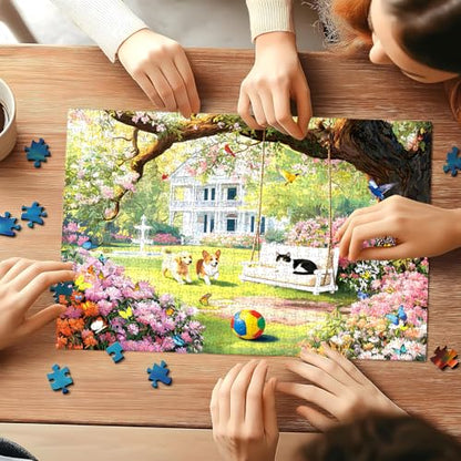 500 Piece Jigsaw Puzzle for Adults – Garden Animal Jigsaw Puzzles 500 Pieces, Cats Dog Flowers Puzzles for Adults 500 Pieces, Challenging Perdfect for Game Nights, 20.5 X 15 in - color: Garden Animal