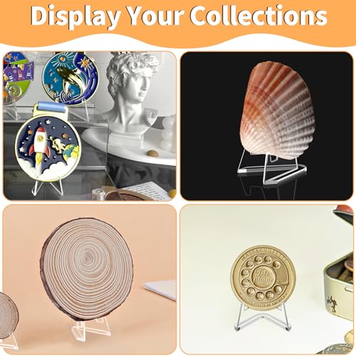 NIUBIER Card Display Stand, Arcylic Card Holder, Clear Mini Easel 1.4 in | 30 Pcs, Display Sport Trading Graded Baseball Card, Also for Challenge Coin Photo Phone Medal, Stable Design, Thicker Acrylic - size: S-1.4 in
