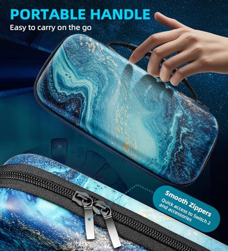 TiMOVO Carrying Case Compatible with Nintendo Switch 2, Gilding Texture | Travel Carry Case, 10 Game Cartridges & Pocket, Protective Portable Hard Shell Pouch, For Console & Accessories - color: Gilding Texture