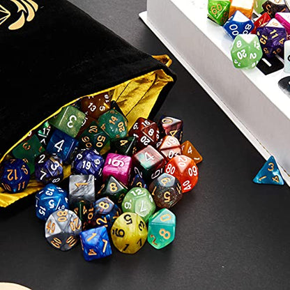 Coyeekn 25-Set DND Polyhedral Dice with Storage Pouch | 175 Total Polyhedral Dice, 7 Per Set, 25 Complete Dice Sets (D4-D20), Great for D&D, MTG & Tabletop RPG Games - color: 25set-175pcs