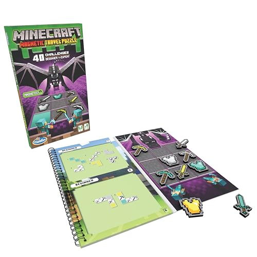 ThinkFun Minecraft Magnetic Travel Puzzle Logic Game & STEM Toy For Kids Ages 8 & Up