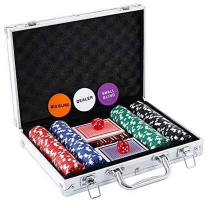Poker Chip Set - 200PCS Poker Chips with Aluminum Case, 11.5 Gram Chips for Texas Holdem Blackjack - style: 200pcs