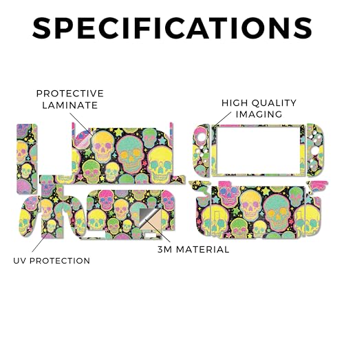 Glossy Glitter Gaming Skin Compatible with Nintendo Switch 2 Premium Kit - Candy Skulls - Premium 3M Vinyl Protective Wrap Decal Cover - Easy to Apply | Crafted in The USA by MightySkins - color: Candy Skulls, size: Switch 2 Premium Kit, style: Glossy Gli