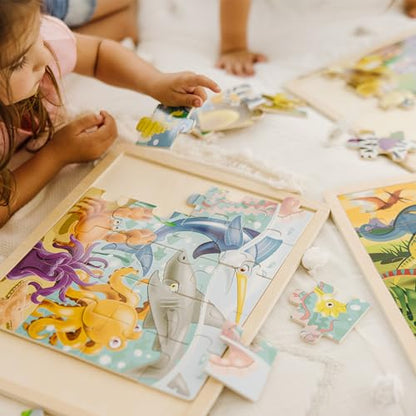 Melissa & Doug Jigsaw Puzzle Bundle (Dinosaur,Safari and Ocean) - style: Bundle: Dinosaurs, Safari, Under the Sea