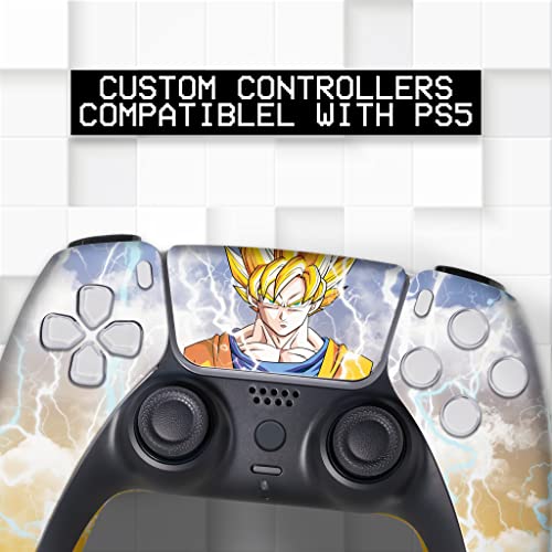 D. B. Z. Go-Ku Custom PS-5 Controller Wireless compatible with Play-Station 5 Console by BCB Controllers | Proudly Customized in USA with Permanent HYDRO-DIP Printing (NOT JUST A SKIN) (MODDED) - color: D. B. Z. Go-Ku, size: Modded - Front Print Only