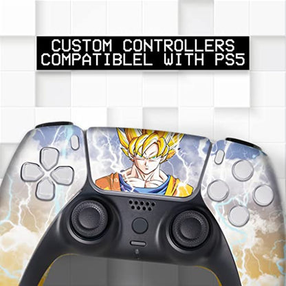 D. B. Z. Go-Ku Custom PS-5 Controller Wireless compatible with Play-Station 5 Console by BCB Controllers | Proudly Customized in USA with Permanent HYDRO-DIP Printing (NOT JUST A SKIN) (MODDED) - color: D. B. Z. Go-Ku, size: Modded - Front Print Only