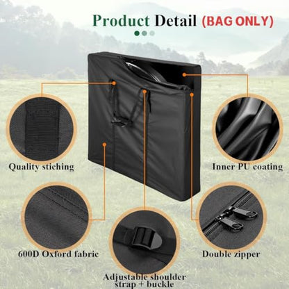36 Inch Domino Table Storage Bag, Carry Case for Mahjong Game Tables | Storage Bag for Square 4 Player Folding Card Table, Waterproof Dustproof Protective Cover - Black 36 x 36 x 2.5 Inch - size: 36" x 36" x 2.5"