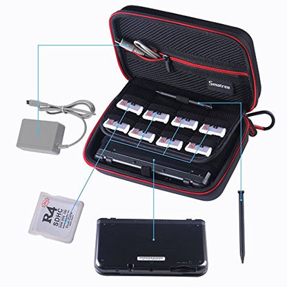 Smatree Carrying Case for Nintendo 3DS XL/2DS XL | Hard Protective Shell Travel Case for Nintendo New 3DS - Super NES Edition-Black/Red - color: Black Red