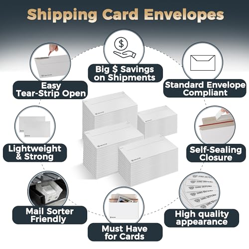 510-Pack Card Shipping Envelopes - 7 x 4.35 Inches Trading Cards Self-Adhesive Mailers, Perfect Fit for Semi-Rigid Sleeves, Toploaders & Ding Defend Protectors - Hobby Mailing Supplies - color: White - 510 Pack