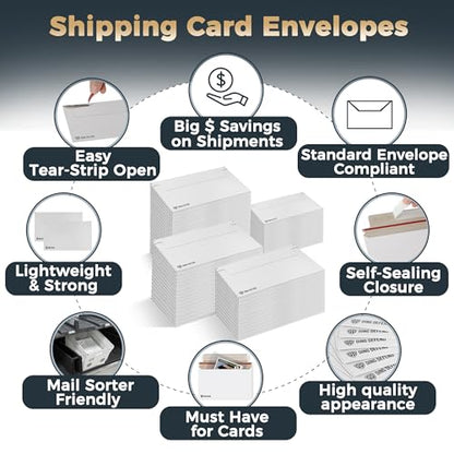 510-Pack Card Shipping Envelopes - 7 x 4.35 Inches Trading Cards Self-Adhesive Mailers, Perfect Fit for Semi-Rigid Sleeves, Toploaders & Ding Defend Protectors - Hobby Mailing Supplies - color: White - 510 Pack