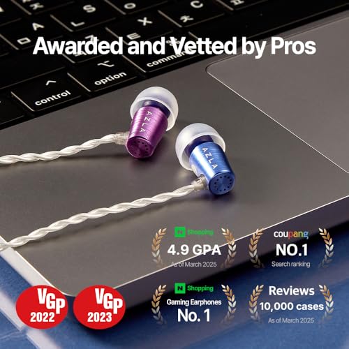 AZLA AZEL GEN3 Gaming Earbuds with Mic for PS5, Xbox, PC & More - color: Purple Blue