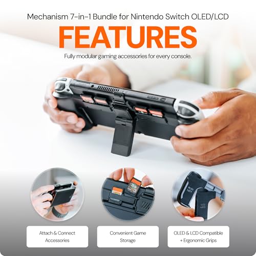 Mechanism 7-in-1 Bundle for Nintendo Switch OLED & LED | Kickstand, Battery, VESA & Wall Mounting Kit | Mount Anything to Your Switch & It to Anything | Case Friendly Accessories - color: Nintendo Switch