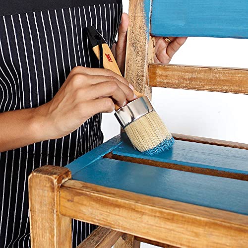 Modern Art Supplies Chalk Paint Brush Set - 4 Pcs for Furniture Painting | Includes 3 small wax brushes and 1 large bristle brush compatible with Annie Sloan and Fusion Mineral Paint