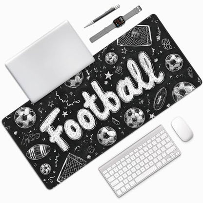 Football Soccer Gaming Mouse Pad, Large Desk Mat, Non-Slip Rubber Base, 35.4" x 15.7", for PC and Laptop - color: Football