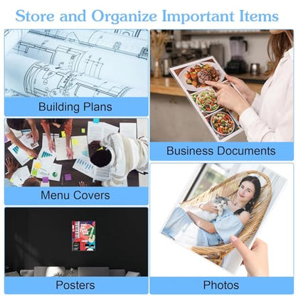 30 Pcs 8.5 x 11 Rigid Clear Toploaders, PVC Document Sheet Protectors, Plastic Sleeves for Papers, Photos, and Menu Covers for Collectors