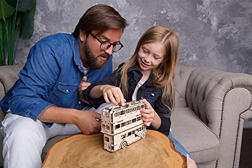 UGEARS Wooden 3D Puzzles for Adults - Harry Potter Knight Bus Wooden Model Building Kits with Spring-Powered Motor – Mechanical Harry Potter Puzzle DIY Crafts for Adults 268 Pcs - style: Knight Bus