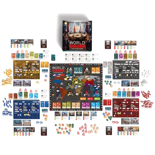 World Order - Political & Economic Events Board Game, Asymmetric Card Driven Play, Global Power Area Control, Deck-Building, Ages 14+, 2-4 Players - style: Political & Economic Events