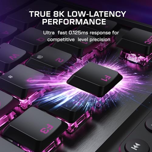 Turtle Beach Command Series KB7 TKL Wired Hall-Effect PC Gaming Keyboard | Touchscreen Command Display, Low-Profile Hall-Effect Switches, Double Shot PBT Keycaps, True 8K Polling, Per Key RGB, Black - style: KB7 Keyboard