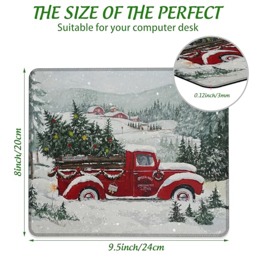 Merry Chrismas Mouse Pad Square MousePads Non-Slip Rubber Base Mouse Mat Desk Pad with Stitched Edge for Desk Computers Laptop Office, 9.5x8 Inches - color: Joyful Celebrations 03