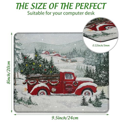 Merry Chrismas Mouse Pad Square MousePads Non-Slip Rubber Base Mouse Mat Desk Pad with Stitched Edge for Desk Computers Laptop Office, 9.5x8 Inches - color: Joyful Celebrations 03