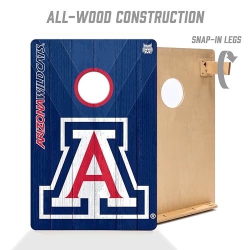 YouTheFan NCAA 2’ x 3’ Wood Cornhole Game with Logo Bags - color: Arizona Wildcats