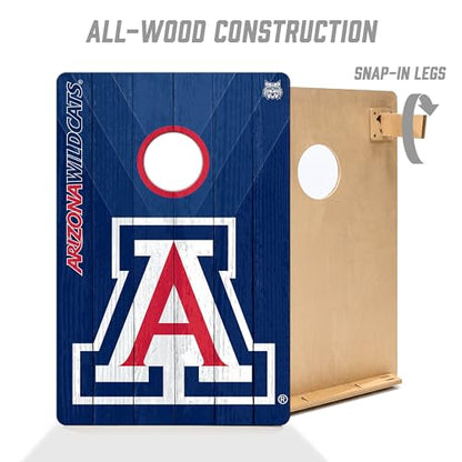 YouTheFan NCAA 2’ x 3’ Wood Cornhole Game with Logo Bags - color: Arizona Wildcats