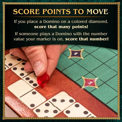 Calliope Games Double Double Dominoes - Mexican Train Domino Board Game With a Twist - Family Game For Game Night -2-4 Players | Double a Double to Double Your Score, Two Complete Sets Included, For Friends and Family Ages 8+