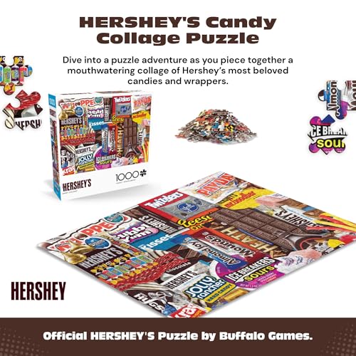 Buffalo Games - Hershey's Sweet Collage - 1000 Piece Puzzle for Adults | Official Art, Made in USA, Recycled Board, Finished Size 26.75 x 19.75 in, Includes Poster, Frameable Art, Giftable