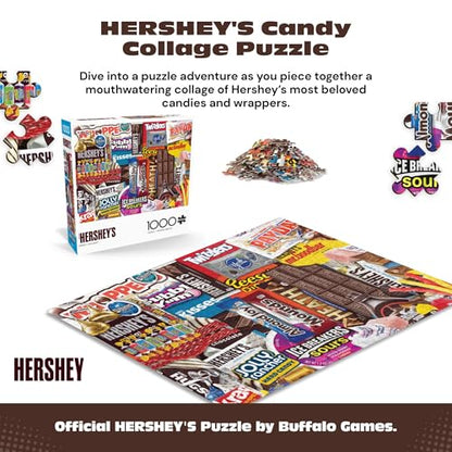 Buffalo Games - Hershey's Sweet Collage - 1000 Piece Puzzle for Adults | Official Art, Made in USA, Recycled Board, Finished Size 26.75 x 19.75 in, Includes Poster, Frameable Art, Giftable