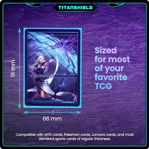 TitanShield Card Sleeves, Black (150 Sleeves) - Fits Pokemon, MTG - color: Black, size: Standard | 66x91mm