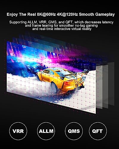 SKW 8K@60 Long HDMI Cable 16.4FT/5M, 48Gbps 2.1 High Speed Gaming HDMI Cord 4K120 144Hz RTX 3090 eARC HDCP 2.2&2.3 Compatible for PS5, SoundBar, AVR, UHD TV - size: 16.4ft/5m