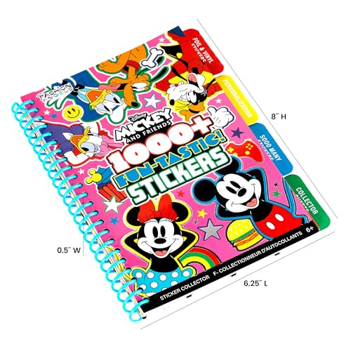 Fashion Angels Disney Mickey & Friends 1000+ Tabbed Sticker Collection Book | Includes Holographic, Vinyl & Alphabet Stickers, For Kids Ages 6+ - color: Mickey & Friends
