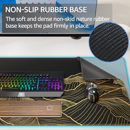 KTRIO Large Gaming Mouse Pad, Desk Mat, 31.5 x 15.7 in, Bright Rise, XXL | Smooth Micro-Weave Surface, Artistic Pattern Design, Non-Slip Rubber Base, Durable Stitched Edges, Office & Home Use - color: Bright Rise, size: 31.5l X 15.7w Inches