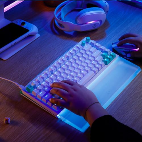 Logitech G512 X 75 TMR + Tactile Switch Mechanical Gaming Keyboard - White | Hot-Swappable 9x TMR Rapid Trigger + Tactile Mechanical Switches, Gasket, PBT Keycaps, <8K, LIGHTSYNC RGB, for PC & Mac - color: White, size: 75 percent, style: Tactile Switches