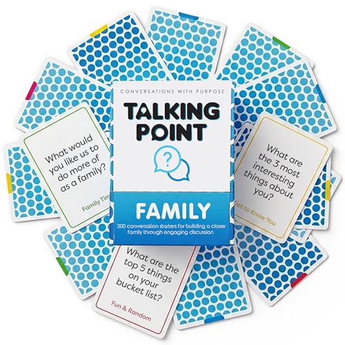 200 Family Conversation Cards for Kids, Teens & Adults - Question Card Game | Fun screen-free connection; dinner, road trip & gifts. Expert-created pack; 4 categories light to deep; Talking Point Cards