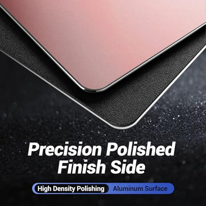 HONKID Metal Aluminum Mouse Pad Pink, Office and Gaming Thin Hard Mouse Mat Double Sided Waterproof Fast and Accurate Control Mousepad for Laptop, Computer and PC,9.06"x7.08",Rose Gold | Office and Gaming Thin Hard Mouse Mat Double Sided Waterproof Fast A