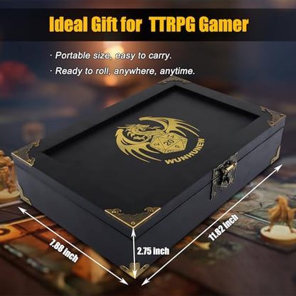 DND Dice Tray & Tower Storage Box, Wooden Dice Holder Case Organizer (Rolling Tray, Dice Roller Tower, Dice Container), RPG Accessories for Dungeons and Dragons/D&D MTG Board Game DM & Player Gifts