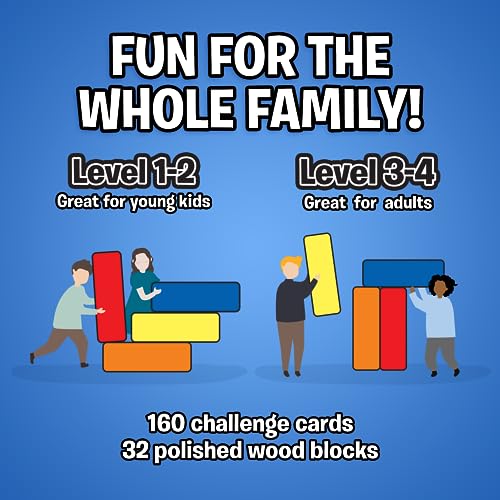 The Uzzle Stack Royale Board Game, Fast & Fun Family Board Game for Children & Adults, Color Block Puzzles Games for Ages 4+ - style: Stack Royale