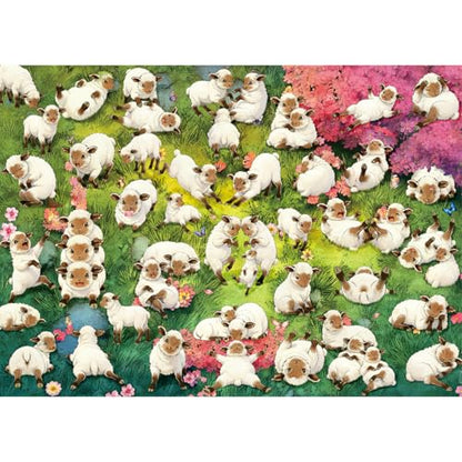 HUADADA 1000 Piece Puzzle for Adults - Cute Fluffy Sheep Jigsaw Puzzle, Anti-Glare Matte Print, 70x50cm, Puzzles 1000 Pieces - color: Cute Fluffy Sheep