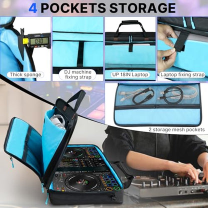 ORKELS DJ Controller Bag, Portable DJ Travel Case with Storage Pocket, Fits Pioneer DDJ 400 SB3 SB2 RB 200, FLX4 REV1, DJ2GO2 Party Mix - size: FLX2/FLX4/REV1/SB2/SB3