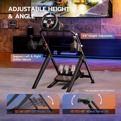 ARES WING Foldable Sim Racing Wheel Stand & Formula GT Cockpit | Compatible with Fanatec, Thrustmaster, Logitech, Moza, and Racing Games for PS5, PS4, Xbox & PC - size: Stand