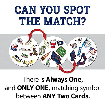 Masterpieces Officially Licensed NFL New England Patriots Spot It Game for Kids and Adults - style: New England Patriots