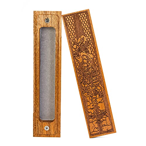 Sapele Wooden DND Dice Box, D&D Dice Holder 7 Die Dice Case with Felt Lined Magnetic Lid for D&D Tabletop Game(Skull & Roses) - color: Skull & Roses