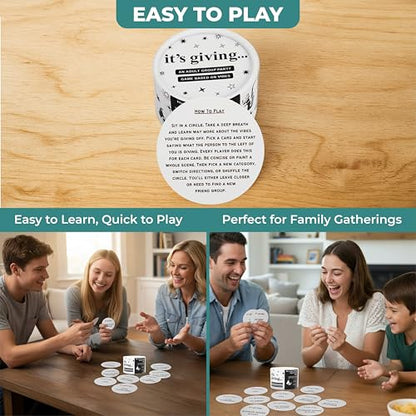 It’s Giving – A Fun Family Card Game Where You Find Out What Everyone Thinks Your Vibe is Through Silly Prompts – Great for The Whole Family on Family Game Night