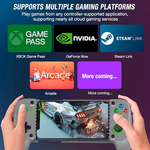 CYOYPPY Mobile Game Controller for iPhone/Android Wireless gaming controller Support Phone Case - Compatible with Xbox Game Pass, Steam Link, Call of Duty, Roblox & Minecraft - color: Grey