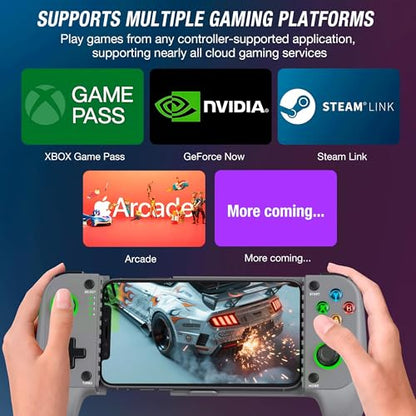 CYOYPPY Mobile Game Controller for iPhone/Android Wireless gaming controller Support Phone Case - Compatible with Xbox Game Pass, Steam Link, Call of Duty, Roblox & Minecraft - color: Grey